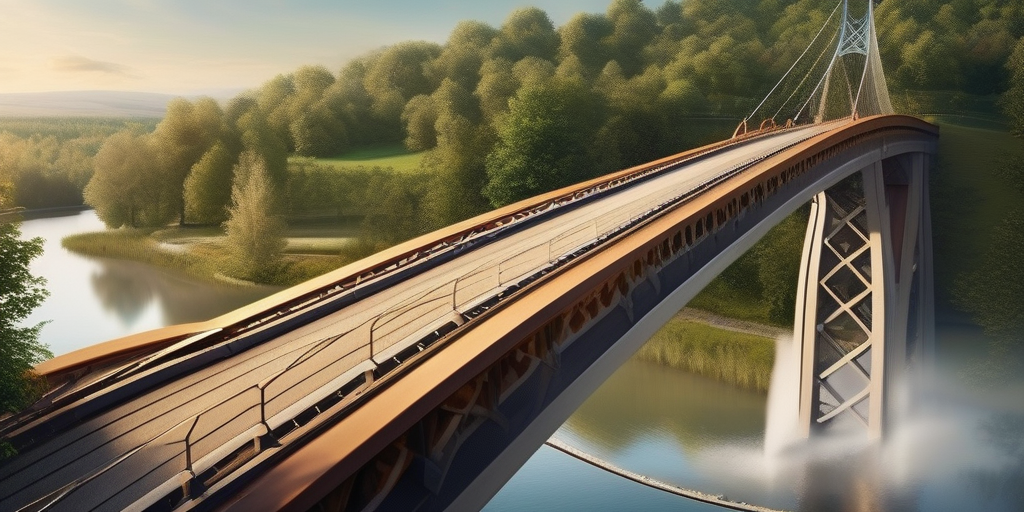 Eine stilisierte Illustration einer Brücke, die zwei verschiedene Landschaften verbindet, was die Verbindung zweier Kulturen in einer Beziehung symbolisiert.