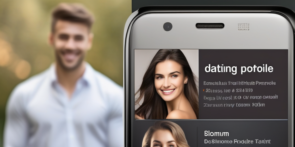 Nahaufnahme eines Smartphone-Bildschirms mit einem Dating-Profil.