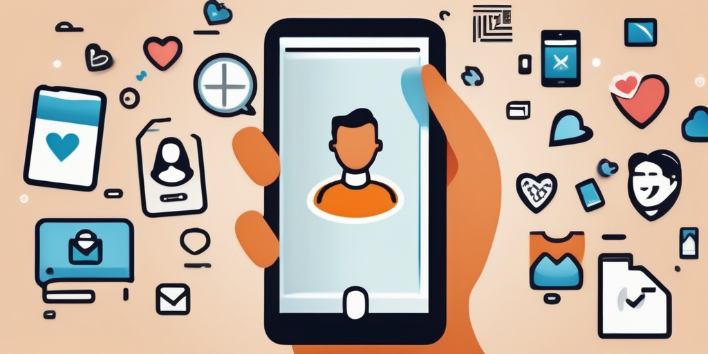 Eine Illustration einer Person, die auf einem Smartphone nach rechts wischt.