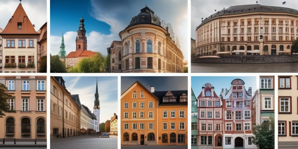 Eine Collage verschiedener deutscher Städte, die ihre einzigartigen Charme und Atmosphäre hervorhebt.