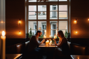 Romantisches Restaurant in Berlin mit Kerzenlicht und gemütlicher Atmosphäre