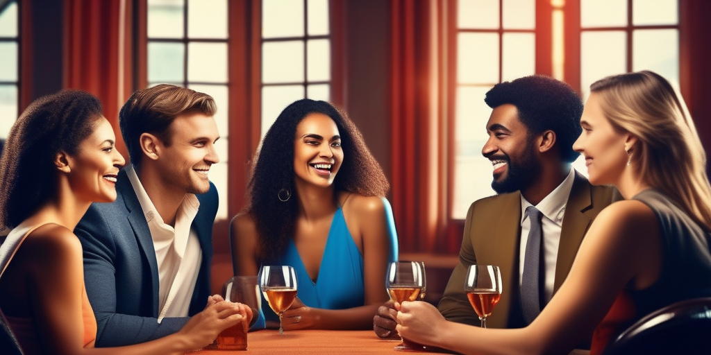 Eine vielfältige Gruppe von Menschen nimmt an einem Speed-Dating teil.