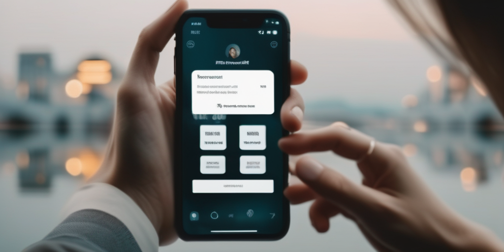 Nahaufnahme von zwei Händen, die zögerlich aufeinander zugehen, mit unscharfem Hintergrund einer Dating-App.