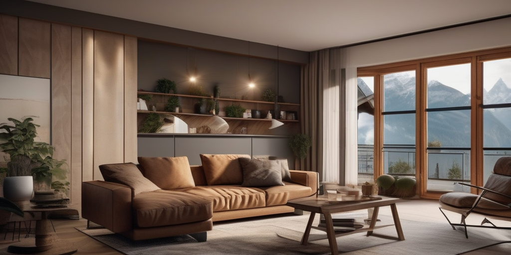 Ein gemütliches Wohnzimmer in Liechtenstein mit einem Paar, das lacht und spricht.