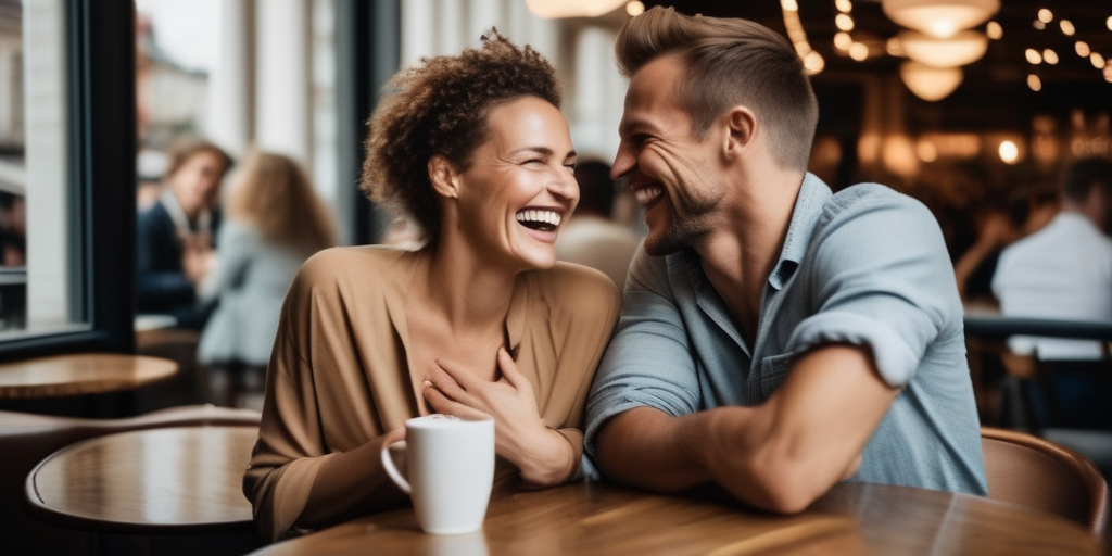 Ein entspanntes Gespräch zwischen zwei Personen in einem Café in Deutschland.