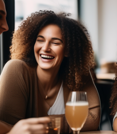 Frauen in einem Café in Köln, die sich unterhalten.