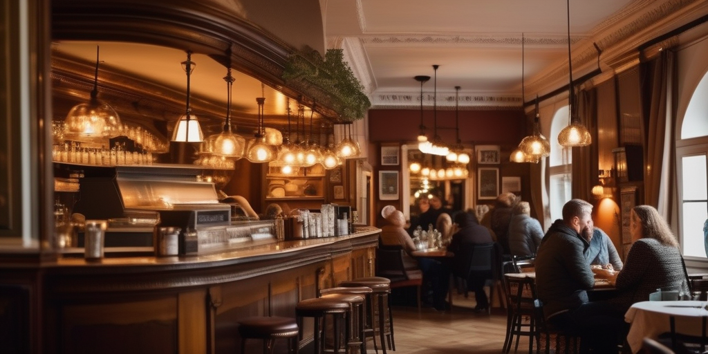 Gemütliches Wiener Kaffeehaus mit Menschen im Gespräch