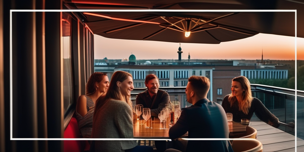 Moderne Rooftop-Bar in Berlin mit Blick auf den Zoo.