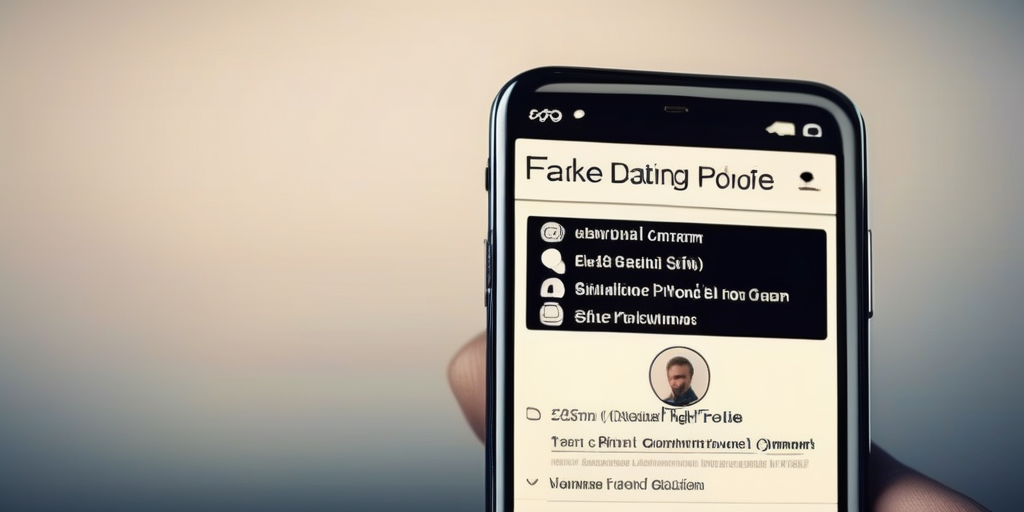 Nahaufnahme eines Smartphones mit einem gefälschten Dating-Profil.