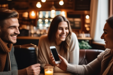 Junge Leute in Innsbruck, die auf Dating-Apps swipen.