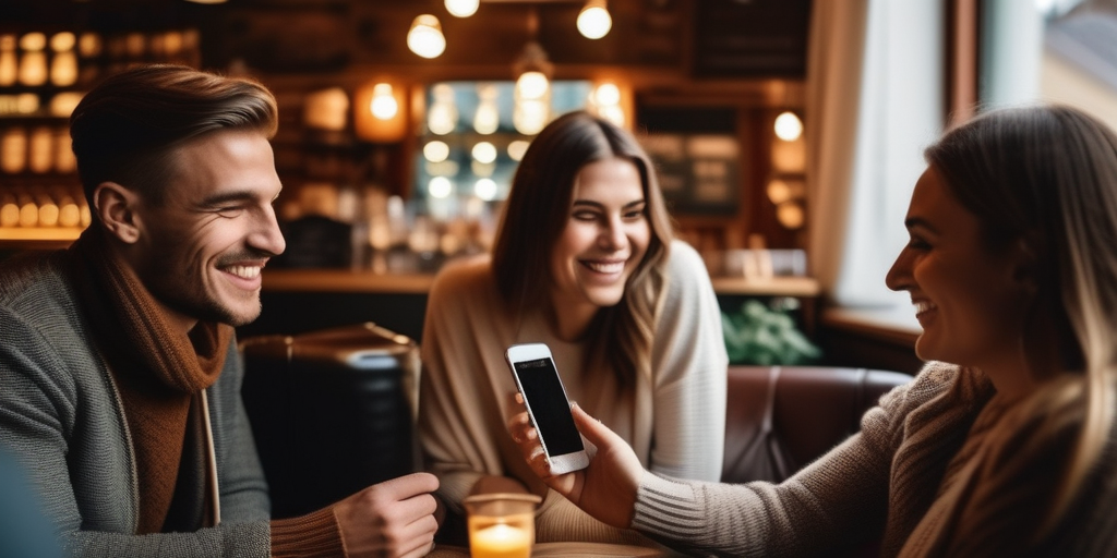 Junge Leute in Innsbruck, die auf Dating-Apps swipen.