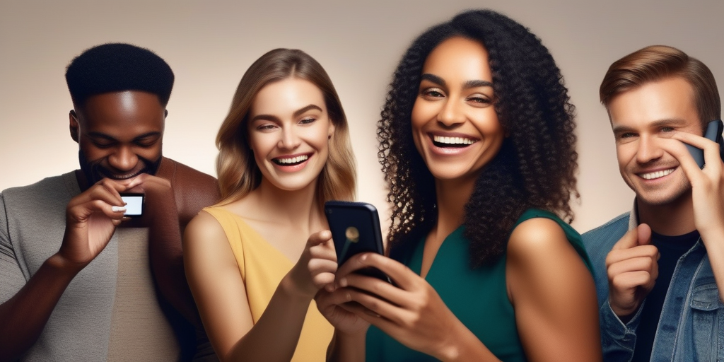 Menschen interagieren mit ihren Smartphones und zeigen Verbindungen und Kommunikation.