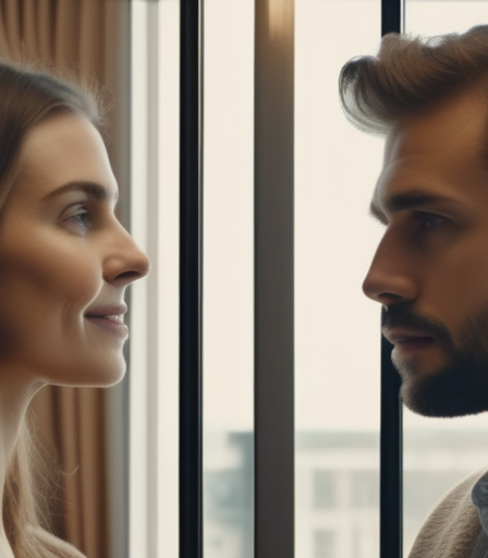 Ein Paar kommuniziert per Videoanruf, um die Distanz zu überwinden.